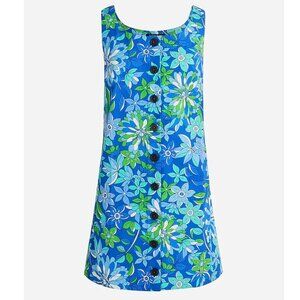 J. Crew Button-front shift dress in cobalt floral